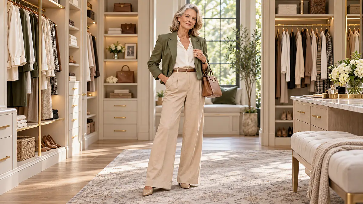 How to dress a rectangle body over 50 to create definition