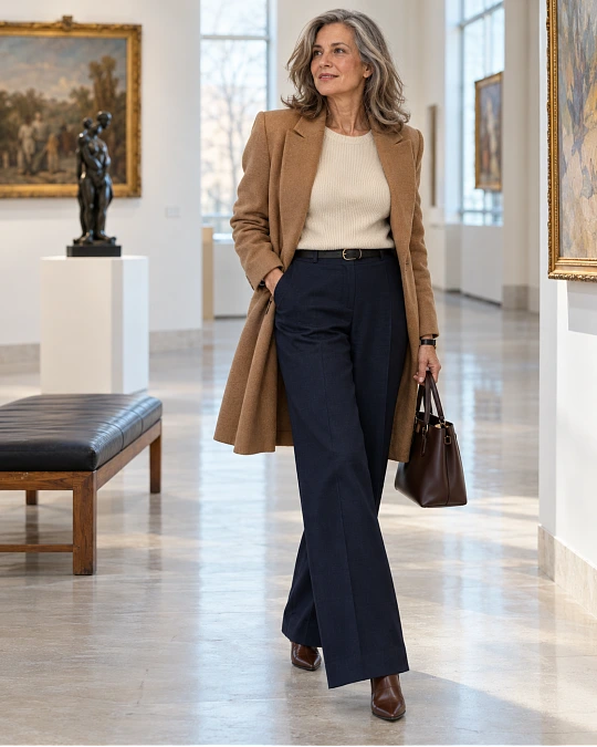 Neutral color palette for old money fashion over 50