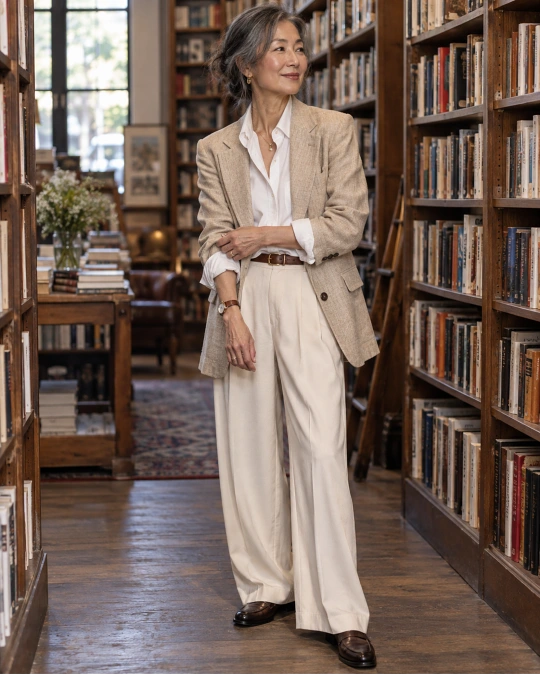 Diane Keaton inspired menswear styling for women over 50