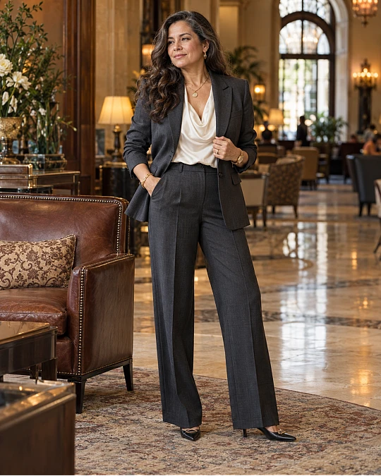 Tailoring mixed with soft feminine pieces