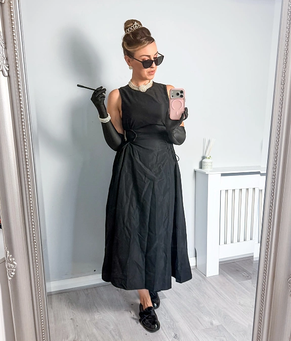 A Little Black Dress With Pearls