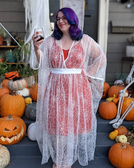 Spiderweb Layer Over Pumpkin Orange