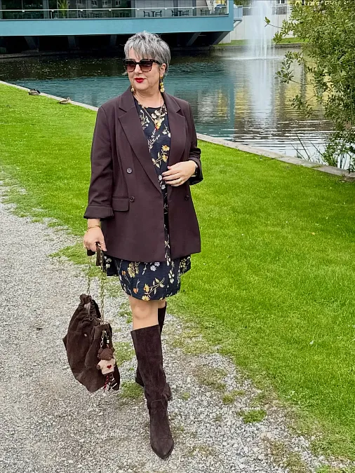 Floral Dress with Chocolate Layers