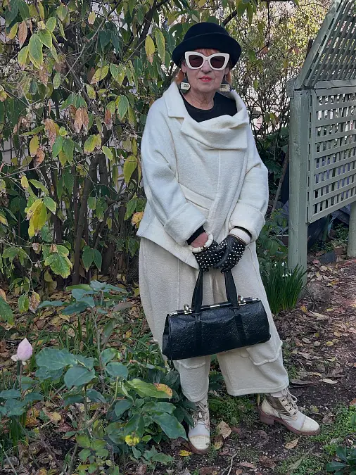 Winter White Layers With Black Accents