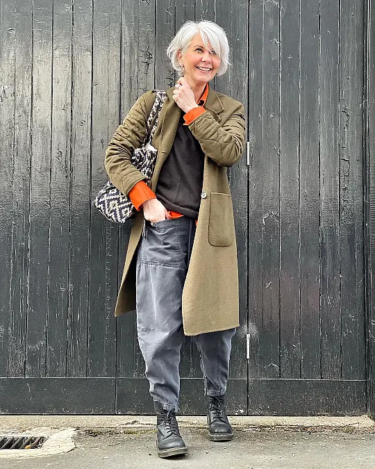 Olive Coat With Utility Pants