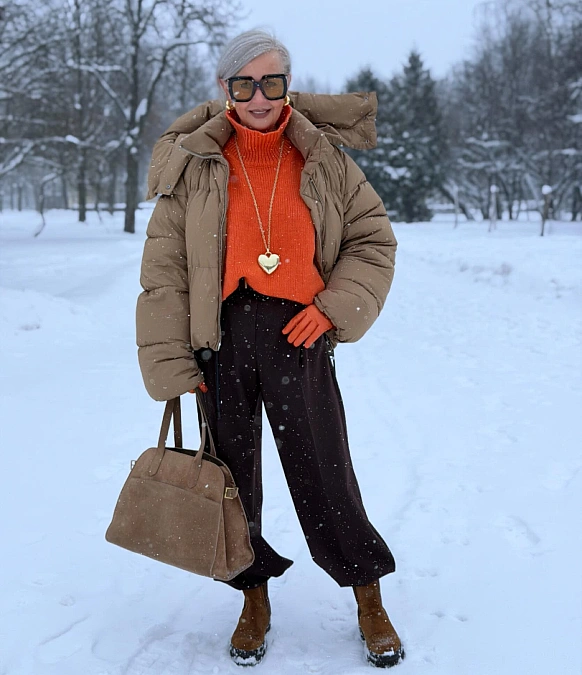 Cropped Puffer With Wide Leg Trousers