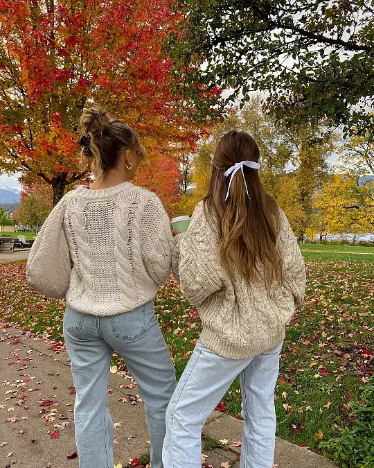 Cozy Cream Cable Knits and Light Denim