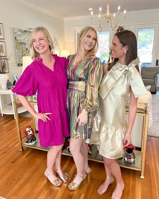 Fuchsia and Metallic Party Dresses
