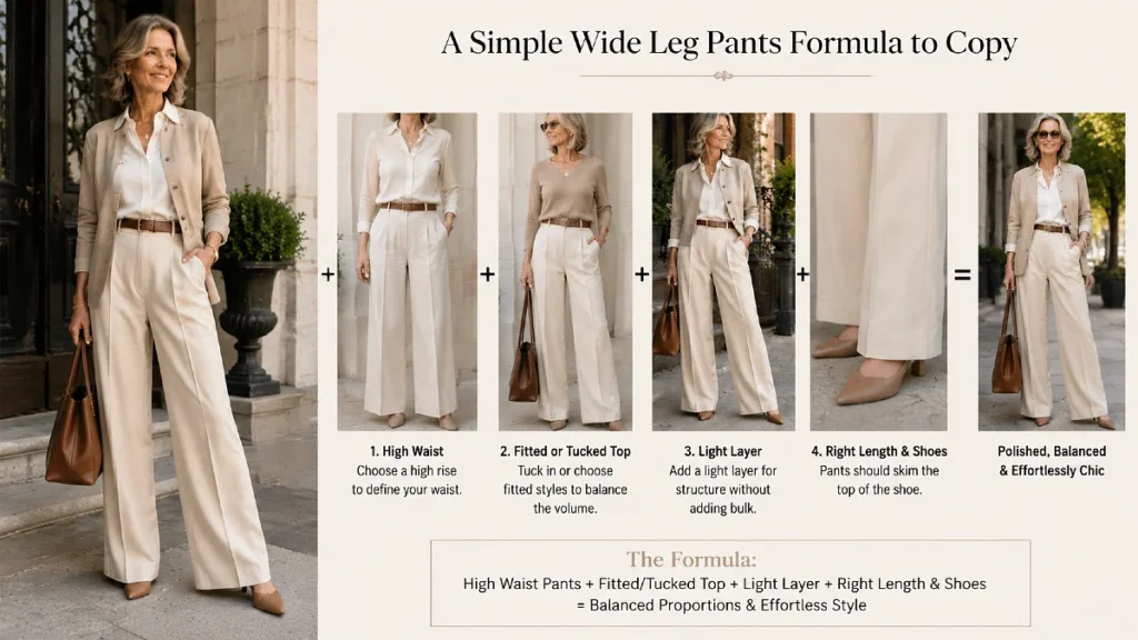 A Simple Wide Leg Pants Formula to Copy
