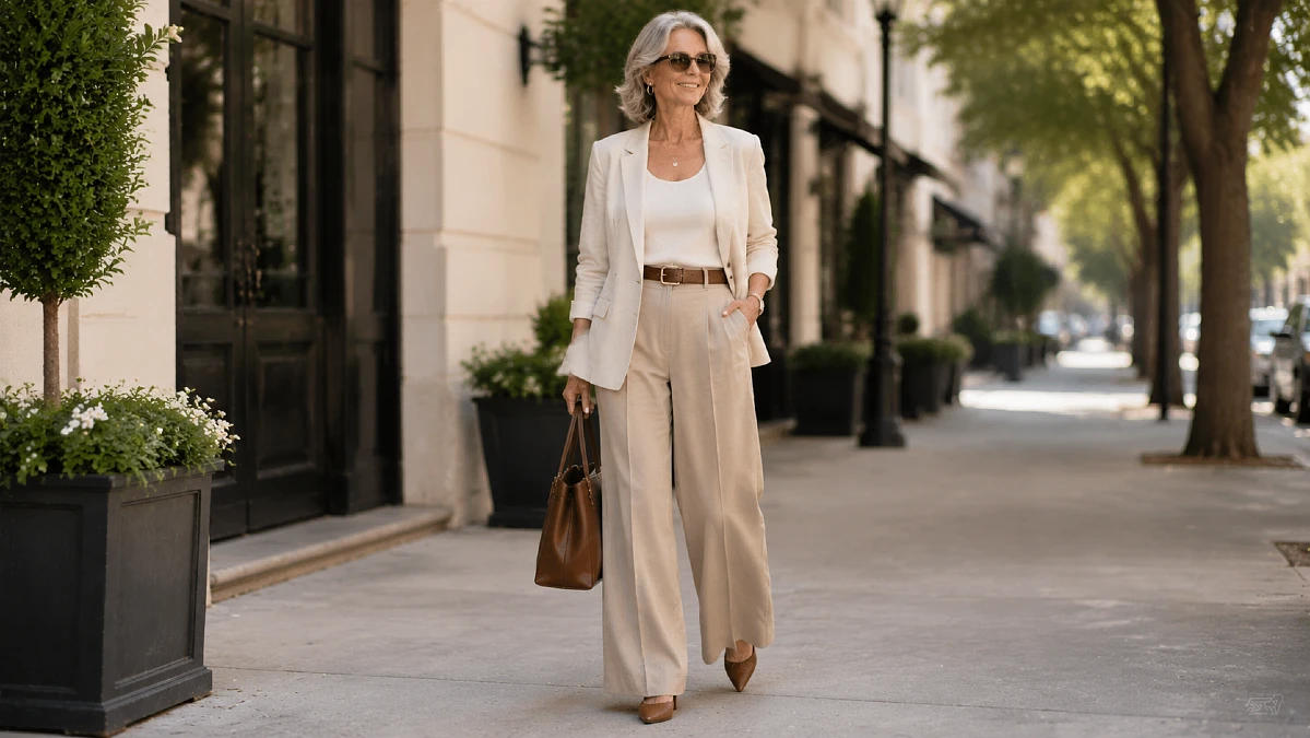 How to Wear Wide Leg Pants Over 50 Without Looking Overwhelming