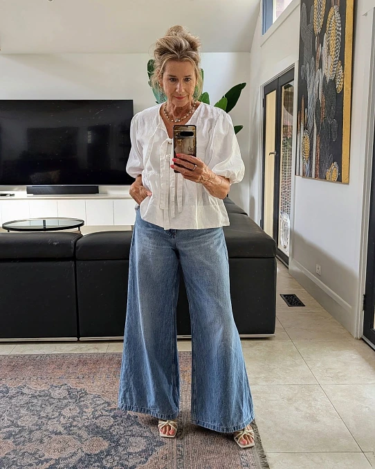 Soft Blouse and Denim Flares