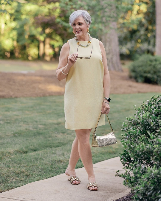 Soft Yellow Shift Dress