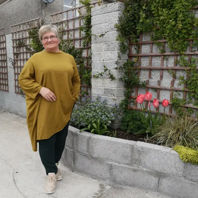 Mustard Tunic with Dark Slim Pants