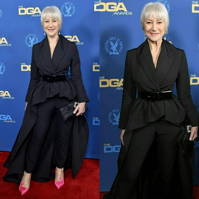 Black Tailoring With Hot Pink Pumps