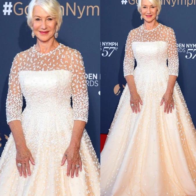 Ivory Embellished Ball Gown