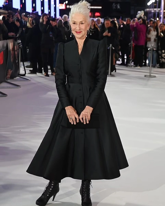 Sculpted Black Coatdress With Lace-Up Boots