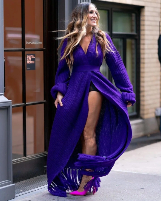 Bold Purple Knit Dress