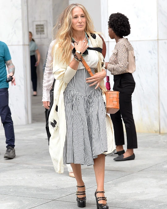 Gingham Skirt and Cream Layers