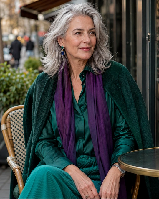 Jewel Tones Are Especially Strong With Silver and Grey Hair