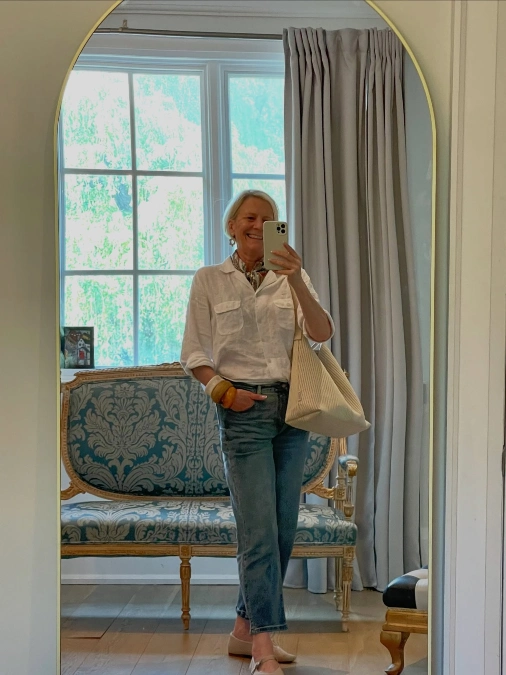 White Shirt + Classic Straight Jeans