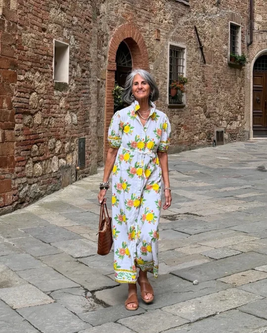 Citrus Print Midi Dress