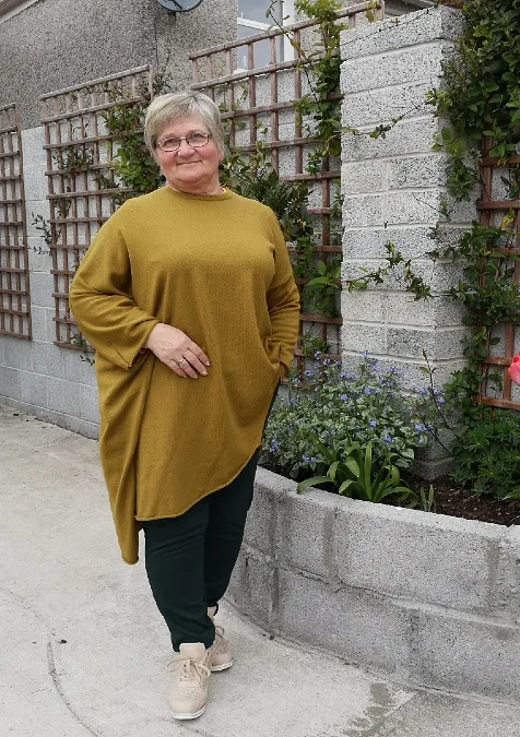 Mustard Tunic + Dark Pants