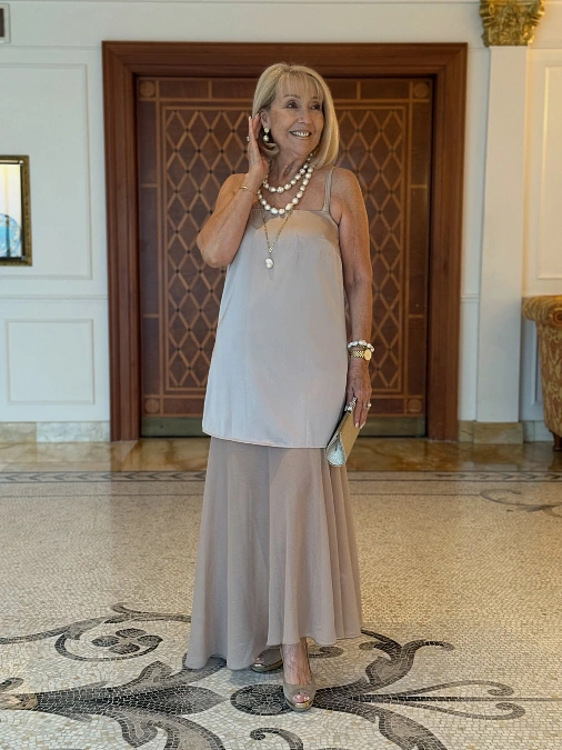 Soft Neutral Layered Evening Look