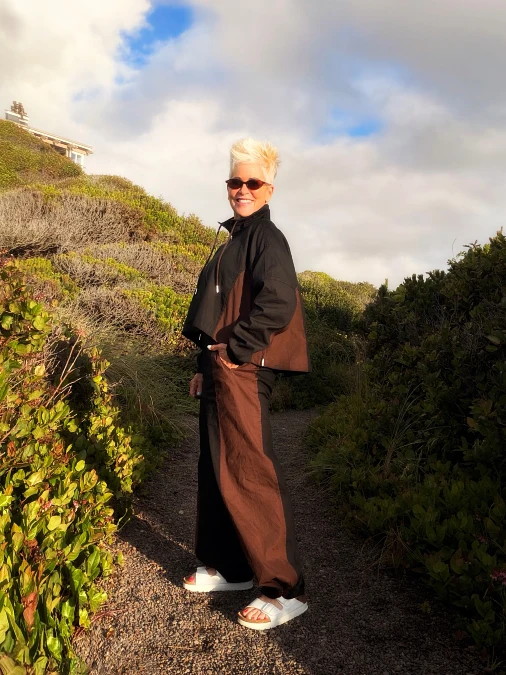 Chocolate Brown Layers with Wide-Leg Pants