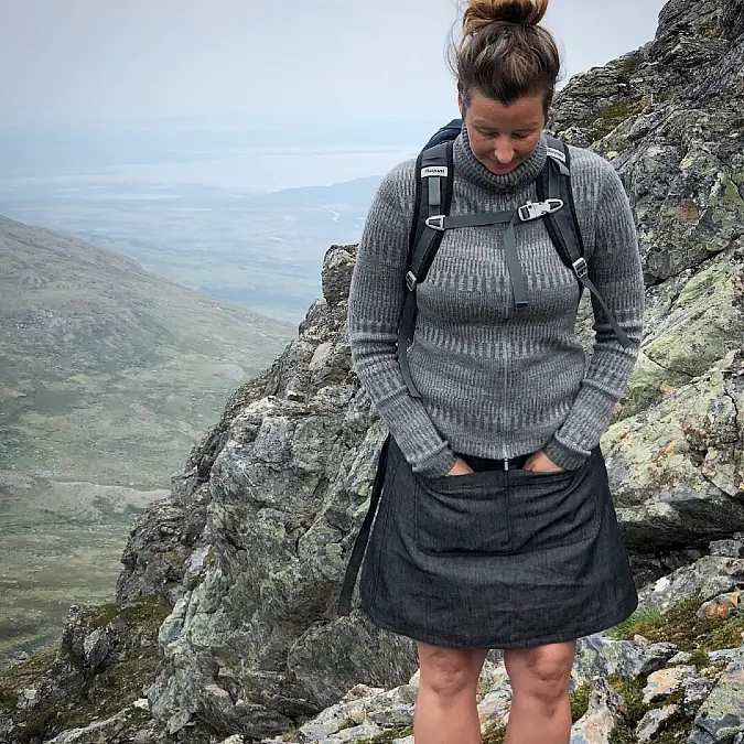 Gray Knit with a Hiking Skort