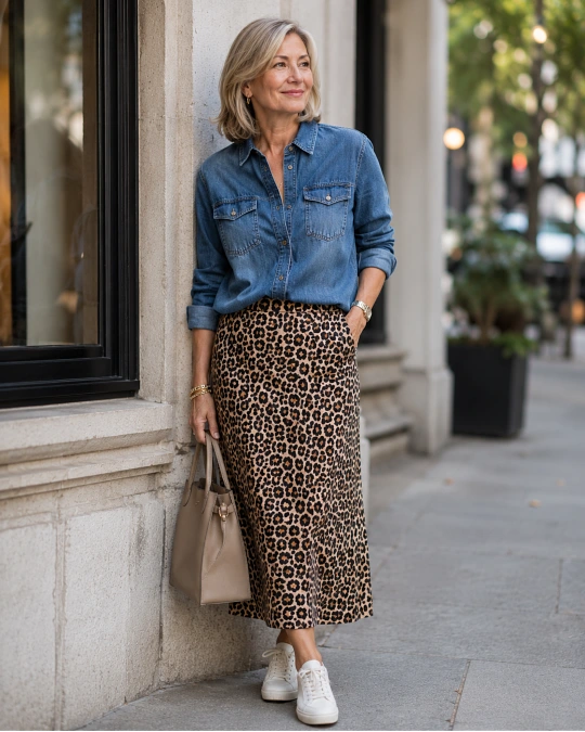 Modern Denim and Knits Keep Leopard and Zebra From Feeling Too Dressy