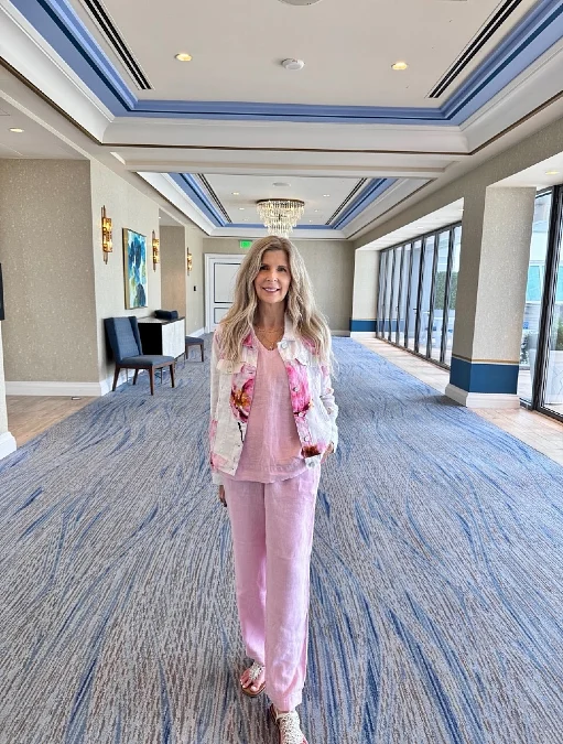 Floral Jacket + Pink Linen Set