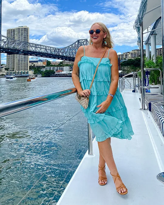 Aqua Ruffle Sundress