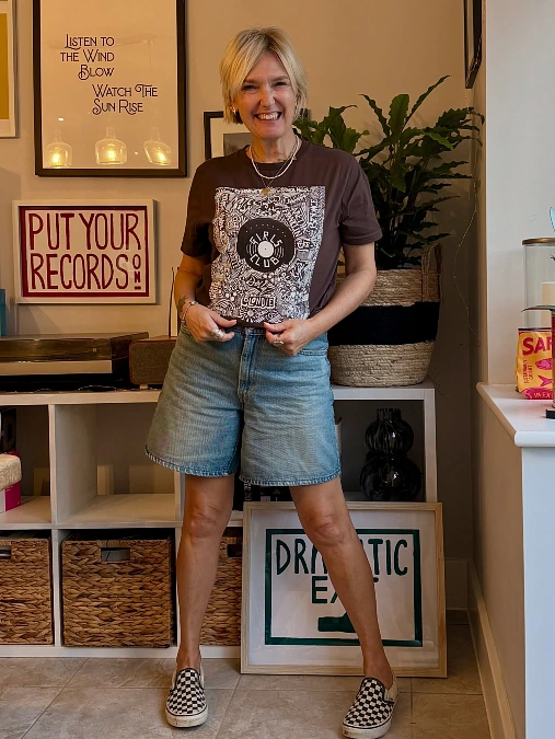 Graphic Tee and Denim Bermuda Shorts