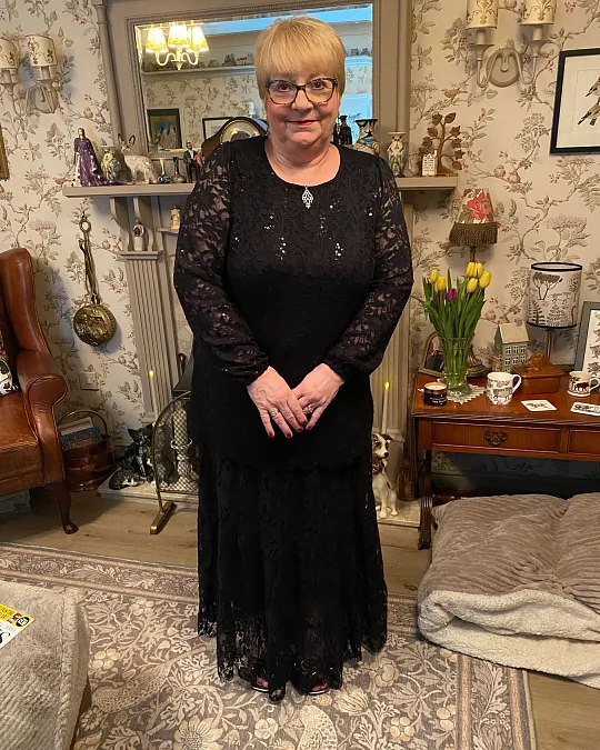 Black Lace Evening Dress