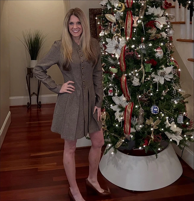 Tailored Taupe Holiday Dress