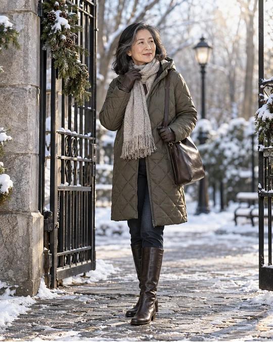 Use Boots and Winter Accessories to Make Practical Clothes Look Intentional
