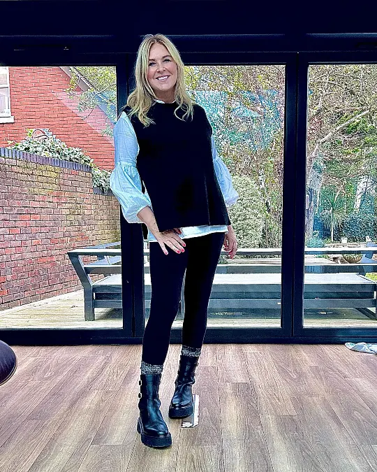 Black Knit Vest and Statement Sleeves