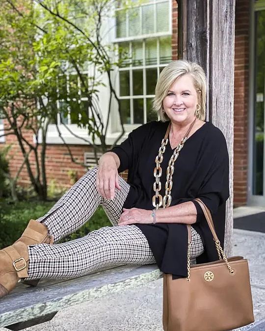  Black Tunic With Houndstooth Pants