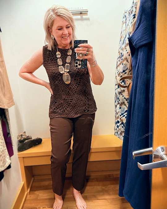 Chocolate Crochet With Straight Pants