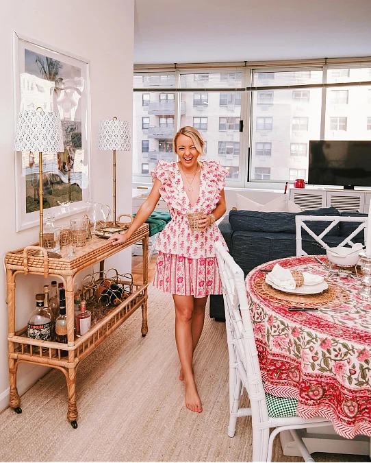 Pink Floral Ruffle Dress