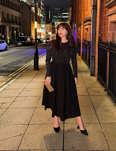 Black Sparkle Top and Full Skirt