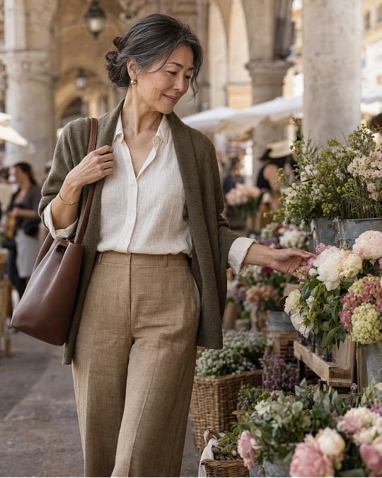 Natural Fabrics and Rich Neutrals Make Simple Clothes Feel Better