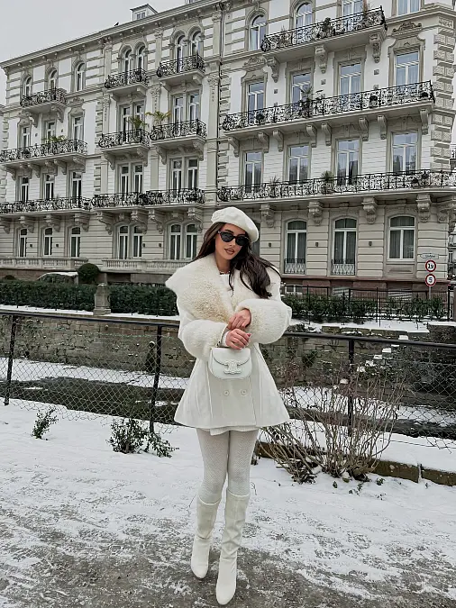 Winter White Beret and Knee Boots