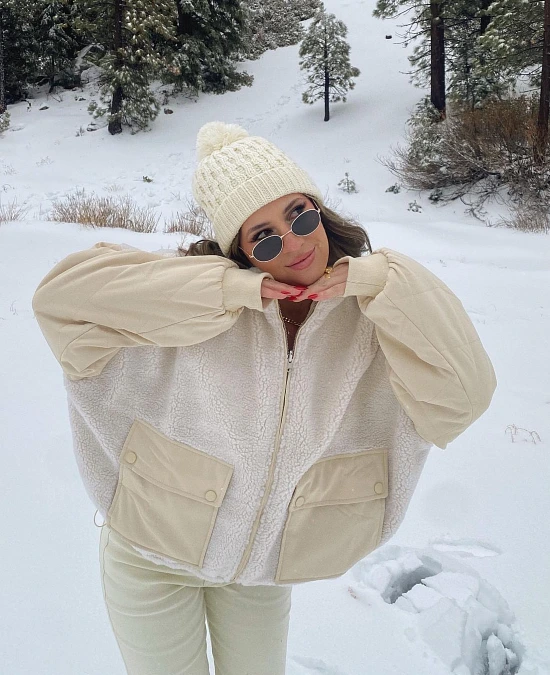 Cream Sherpa Jacket and Soft Neutrals