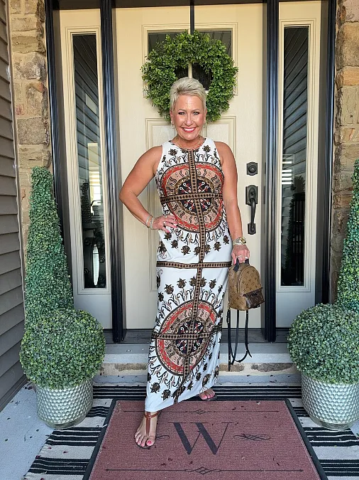 An Ornate Printed Maxi Dress