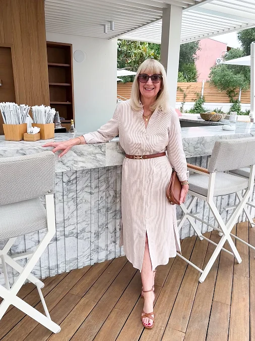 A Soft Neutral Shirt Dress