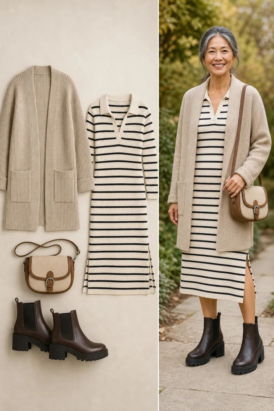 Sporty Striped Autumn Ease