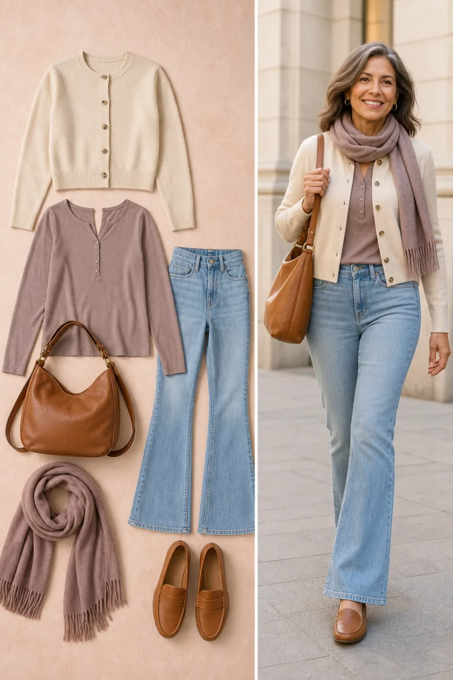 Casual Cardigan and Flared