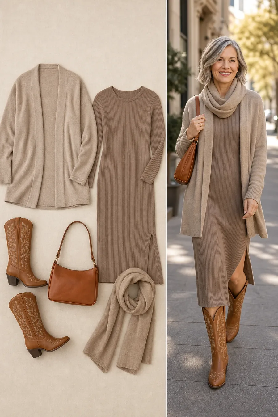 Western Chic Sweater Dress