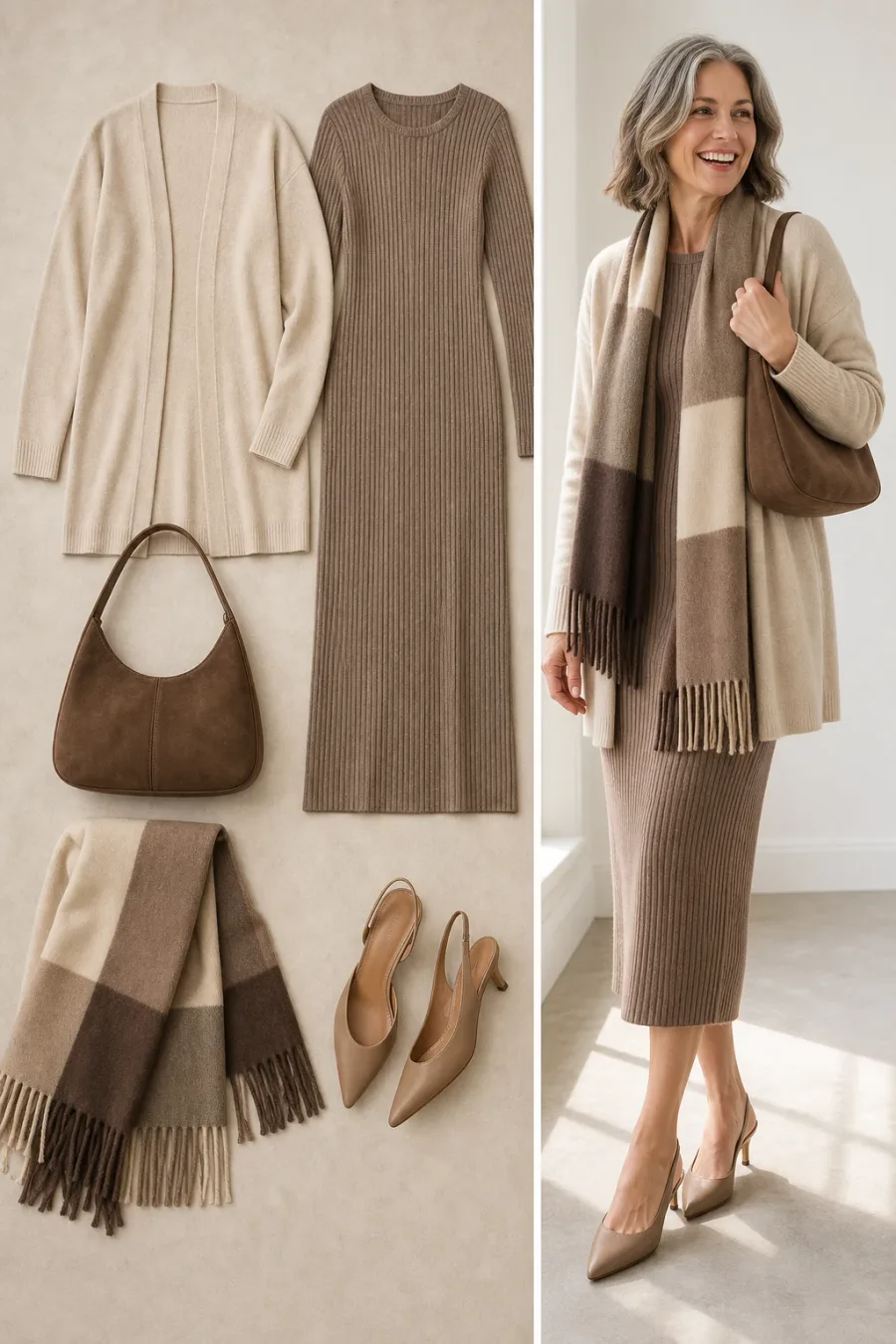 Merino Ribbed and Blanket Wrap
